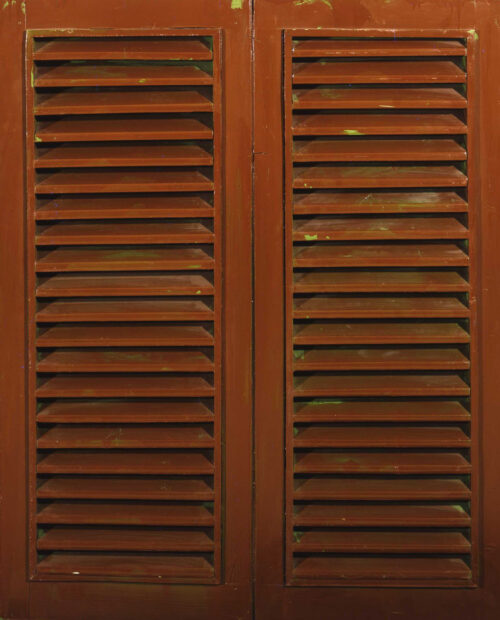 1972 (72-64)<br>smalto industriale, ante di persiana su tavola<br>cm 100x80