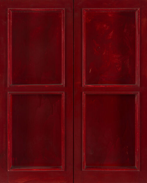 1972 (72-64)<br>smalto industriale, collage di legno su tavola<br>cm 100x80