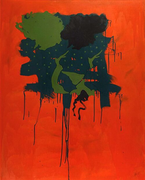 1972<br>Spaesaggio<br>smalto, pittura industriale, pennarello su tavola<br>cm 160x130