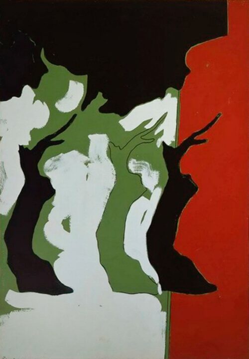 1972<br>smalto, pittura industriale, pennarello su tela<br>cm 100x70