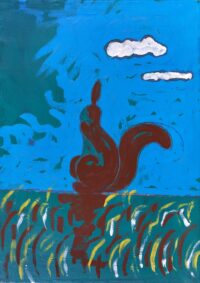 1972 10 luglio<br>A Giuseppina<br>smalto industriale e matita su tela<br>cm 70x50