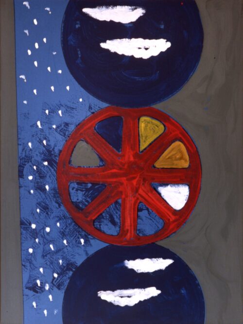 1972<br>pittura industriale, tempera, pennarello su tela<br>cm 80x60