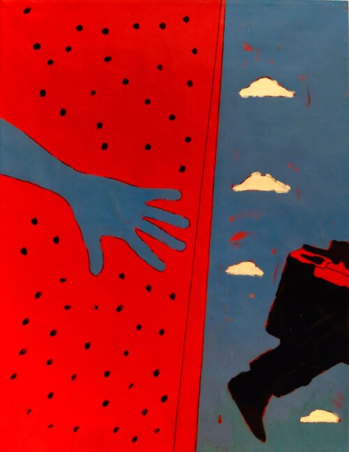 1972<br>Gli Addii<br>smalto, pittura industriale, pennarello su tela<br>cm 80x60