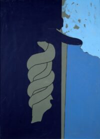 1972<br>Dal peccato originale<br>smalto, pittura industriale, pennarello su tela<br>cm 80x60