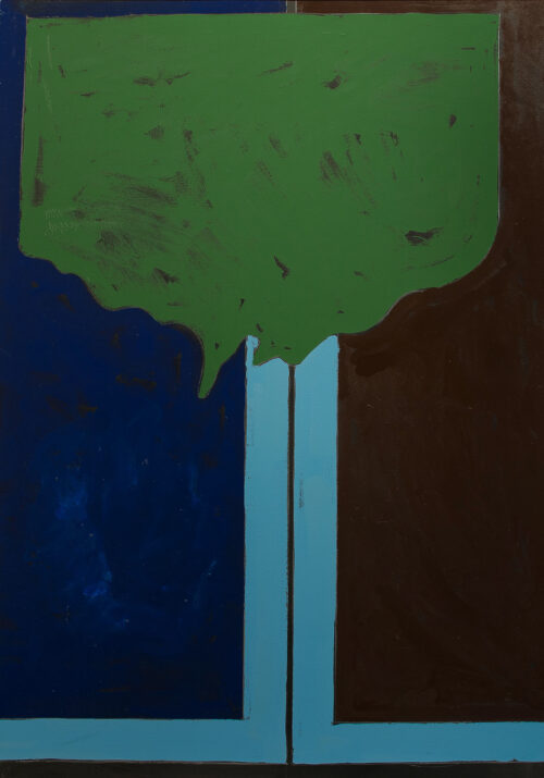 1973<br>Paesaggio Notturno<br>smalto, pittura industriale, matita su tela<br>cm 100x70