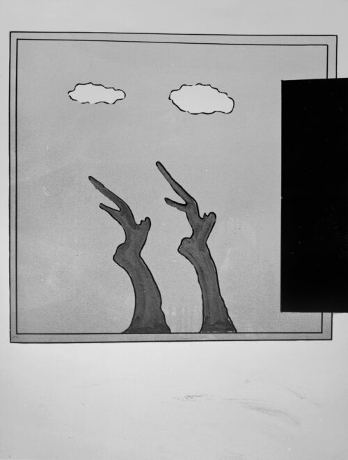 1973<br>smalto, pittura industriale, pennarello su tela<br>cm 100x70