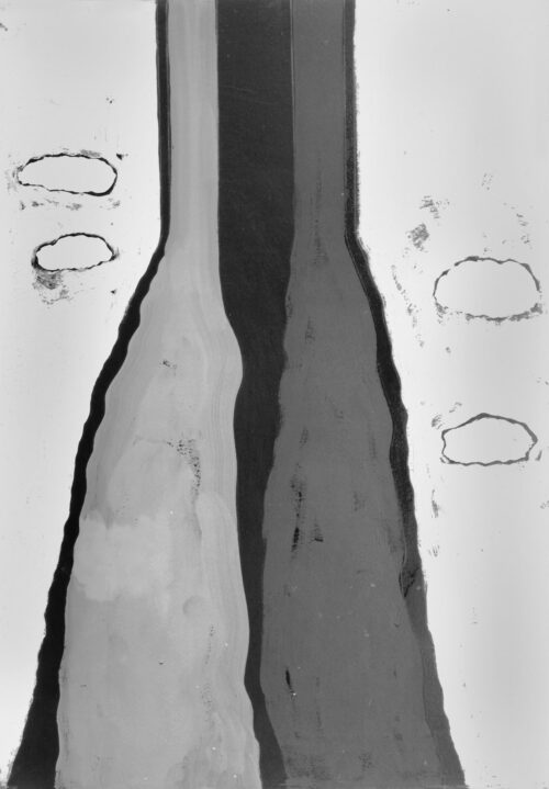 1973<br>smalto, pittura industriale, matita su tela<br>cm 100x70