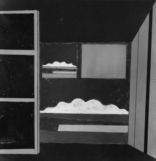 1973<br>Pleasure to be myself<br>smalto, pittura industriale, pennarello su tela<br>cm 100x100