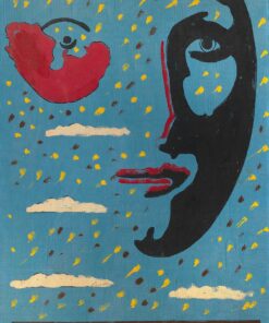 1973 28 aprile, Roma<br>A Sergio Ferrero con amicizia (Impara a giocare a carte)<br>smalto, pittura industriale, pennarello su tela<br>cm 80x60