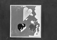 1973<br>Cuore meccanico<br>pittura industriale, tempera, pennarello su tela<br>cm 70x100