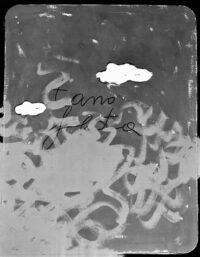 1973<br>' Mario Schifano, La pedata '<br>smalto, pittura industriale, pennarello su tela<br>cm 100x80