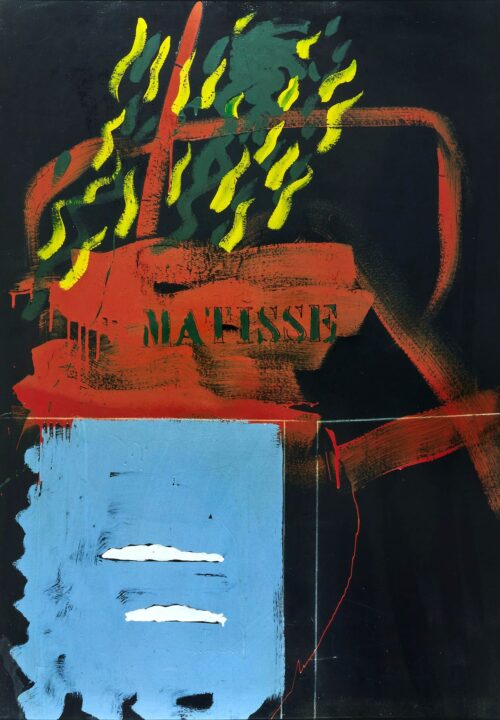 1973<br>' Omaggio al Colore '<br>smalto, pittura industriale, matita su tela<br>cm 100x70