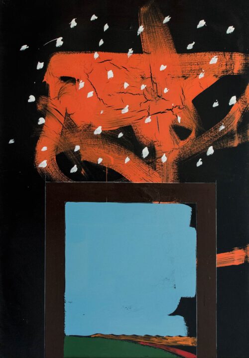 1973<br>Senza Titolo<br>smalto, pittura industriale, matita su tela<br>cm 100x70