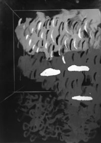 1973<br>Omaggio al colore<br>smalto, pittura industriale, matita su tela<br>cm 100x70