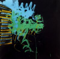 1973<br>Omaggio al colore Renoir<br>smalto, pittura industriale, gessetto su tela<br>cm 100x100