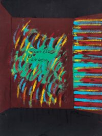 1973<br>Camille Pissarro<br>smalto, pittura industriale, pennarello su tela<br>cm 80x60