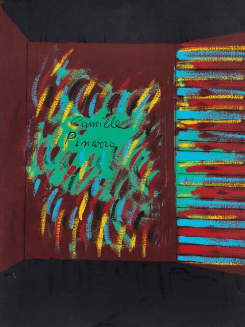 1973<br>Camille Pissarro<br>smalto, pittura industriale, pennarello su tela<br>cm 80x60