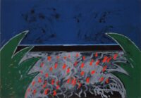 1973<br>Paesaggio di Montecarlo<br>pittura industriale, tempera, gessetto su tela<br>cm 70x100