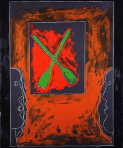 1973 25 giugno<br>The whitness room<br>pittura industriale, tempera, matita su tela<br>cm 80x60