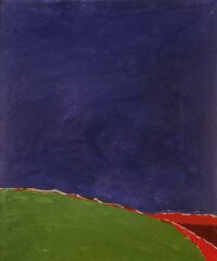 1973<br>Paesaggio<br>pittura industriale e tempera su tela<br>cm 100x70