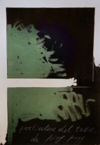 1973<br>Particolare del tavolo da ping pong<br>pittura industriale, tempera, matita su tela<br>cm 100x70