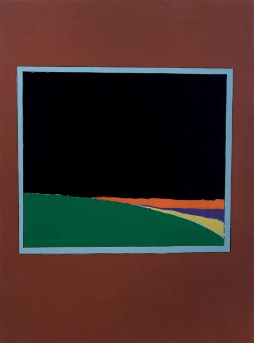 1973<br>pittura industriale, tempera, pennarello su tela<br>cm 100x70