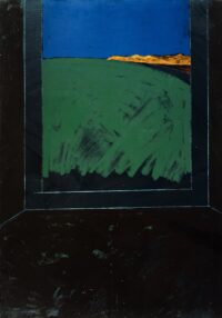 1973<br>Paesaggio Notturno<br>pittura industriale, tempera, matita su tela<br>cm 100x70