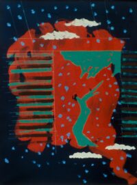 1973<br>Spaesaggio<br>pittura industriale, tempera, gessetto su tela<br>cm80x60