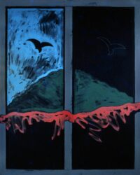 1973<br>pittura industriale, tempera, gessetto su tela<br>cm 100x80