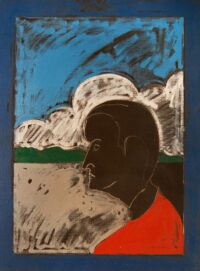 1973<br>pittura industriale, tempera, matita su tela<br>cm 80x60