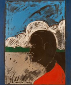 1973<br>pittura industriale, tempera, matita su tela<br>cm 80x60