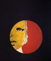 1973<br>Patty Pravo<br>pittura industriale, tempera, pennarello su tela<br>cm 80x70