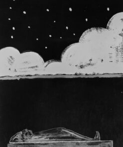 1973<br>Rimini 1954, alla memoria di Rodolfo Martelli<br>pittura industriale, tempera, matita su tela<br>cm 80x60