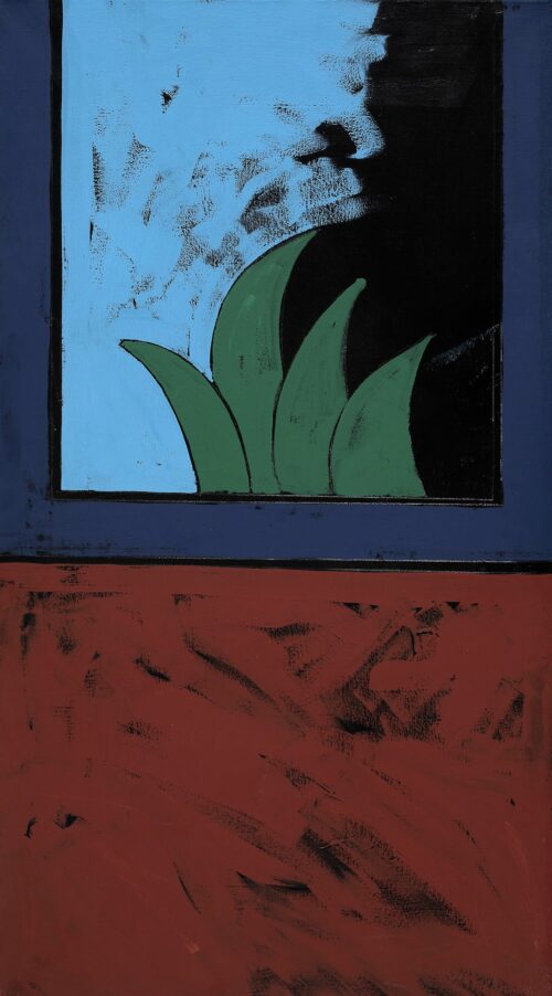 1974<br>pittura industriale, tempera, matita su tela<br>cm 110x60