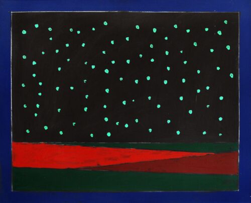 1974<br>pittura industriale, tempera, matita su tela<br>cm 80x100