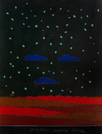 1974<br>Paesaggio senza luce<br>pittura industriale, tempera, matita su tela<br>cm 80x60