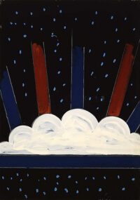 1974<br>pittura industriale , tempera, matita su tela<br>cm 100x70