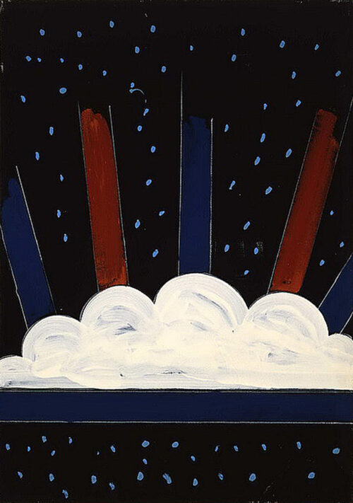 1974<br>pittura industriale , tempera, matita su tela<br>cm 100x70