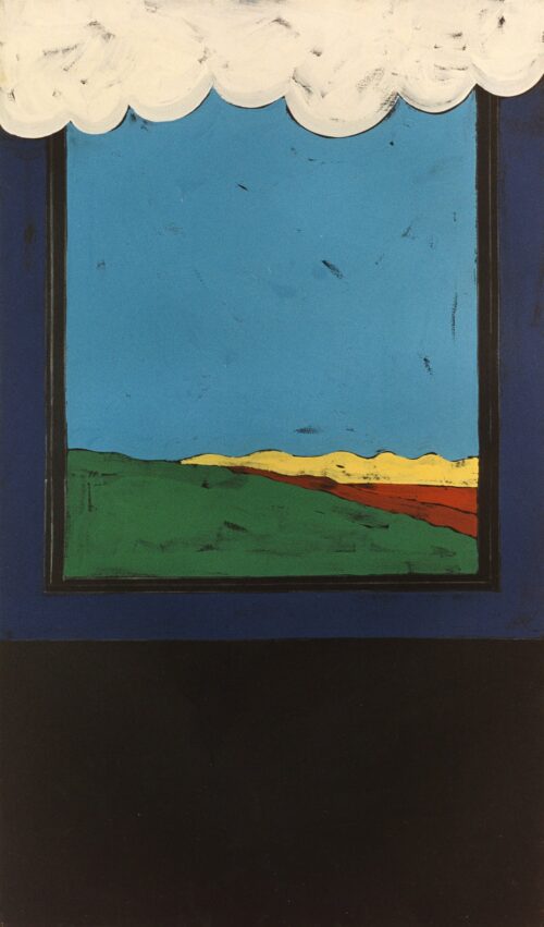 1974<br>pittura industriale, tempera, matita su tela<br>cm 120x70