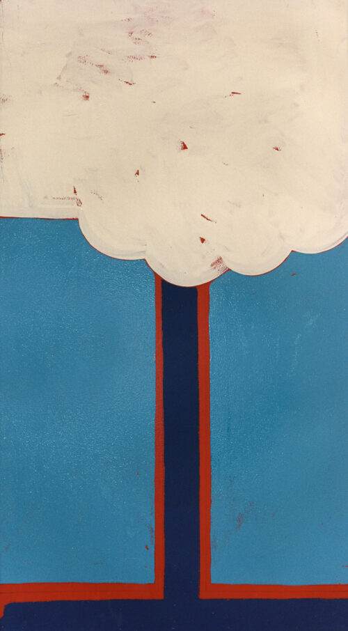 1974<br>pittura industriale, tempera, matita su tela<br>cm 120x70