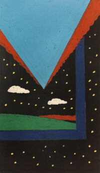 1974<br>pittura industriale, tempera, matita su tela<br>cm 120x70