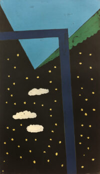 1974<br>pittura industriale, tempera, matita su tela<br>cm 120x70