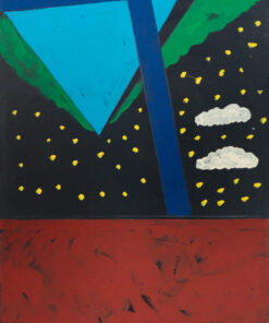 1974<br>Spaesaggio notturno<br>pittura industriale, tempera, matita su tela<br>cm 120x70