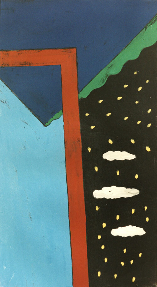 1974<br>pittura industriale, tempera, matita su tela<br>cm 120x70