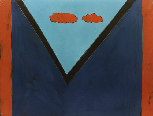 1974<br>pittura industriale, tempera, matita su tela<br>cm 80x100