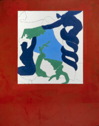 1974<br>Il Peccato Originale<br>pittura industriale, tempera, pennarello su tela<br>cm 160x130