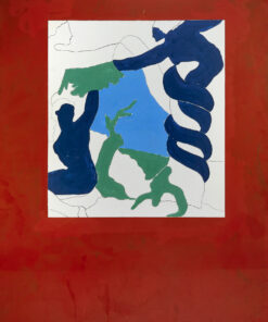 1974<br>Il Peccato Originale<br>pittura industriale, tempera, pennarello su tela<br>cm 160x130