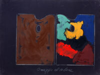 1974<br>Omaggio al colore<br>pittura industriale, tempera, matita su tela<br>cm 60x80