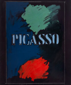 1974<br>Picasso, Il Periodo Blu<br>pittura industriale, tempera, matita su tela<br>cm 80x60