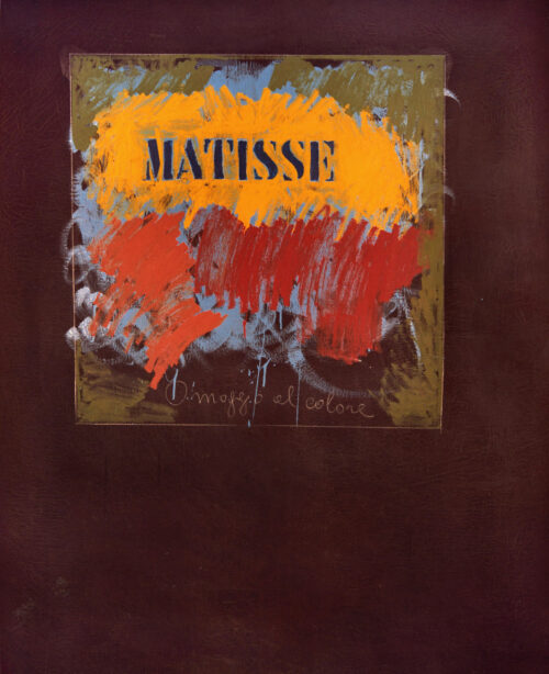 1974<br>Omaggio al colore, Matisse<br>pittura industriale, tempera, matita su tela<br>cm 160x130